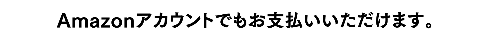 Amazonアカウントでもお支払いいただけます。