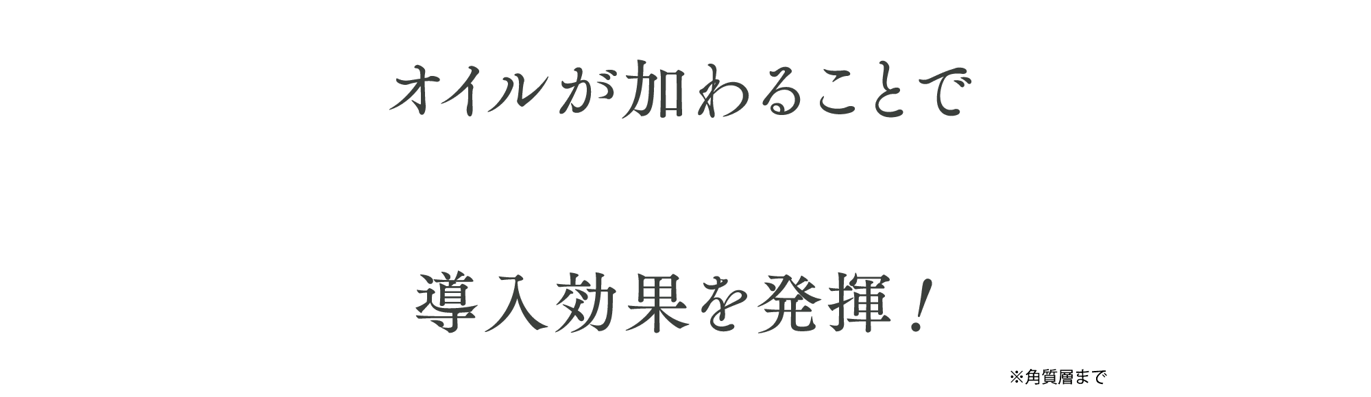 オイルが加わることで美容成分が浸透しやすくなる導入効果を発揮！