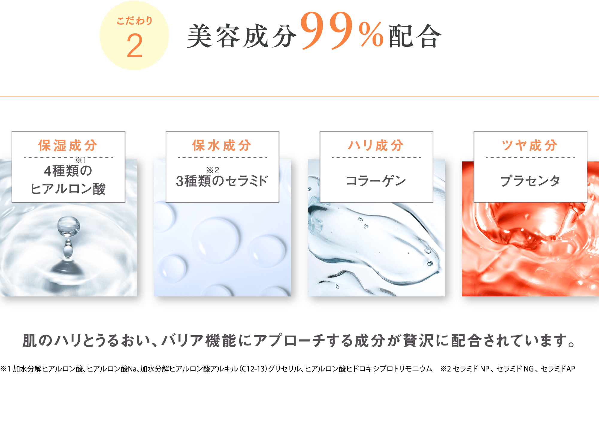 こだわり2 美容成分99%配合