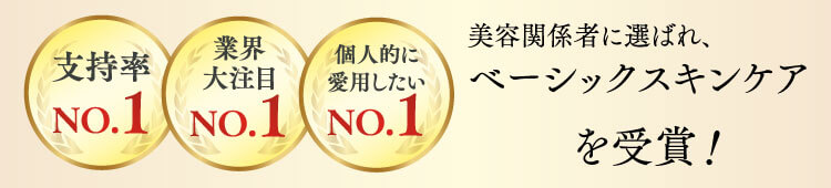 美容関係者に選ばれ、ベーシックスキンケア3冠を受賞！